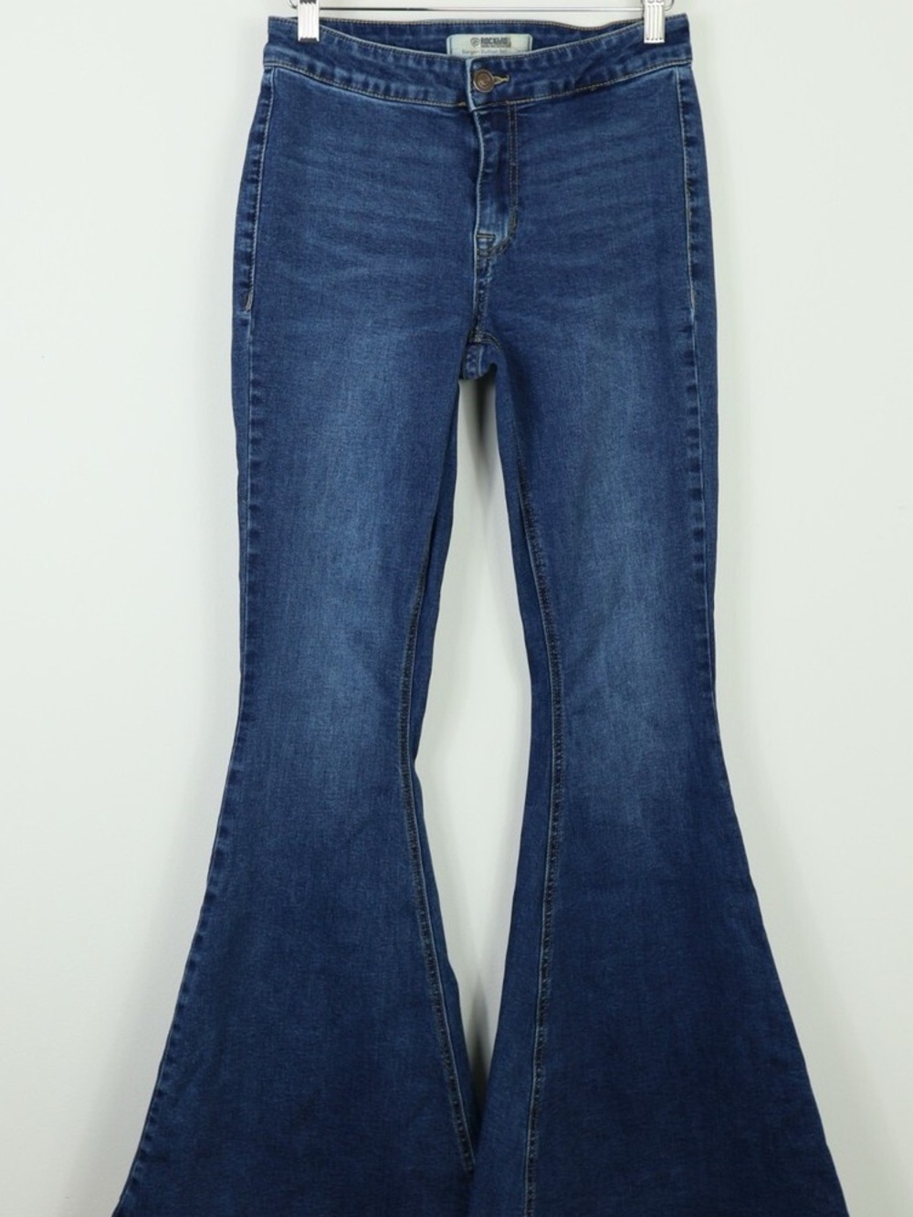 Dark Indigo Flare Jeans with High Rise Waist